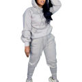 2021 Wholesale women casual plus size sweatsuits pocket solid fashion track suit 2 two piece jogger pants sets fall outfits